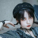 夏 通気性 黒 スタッズ ベレー帽 レディース 女の子 かわいい おしゃれ