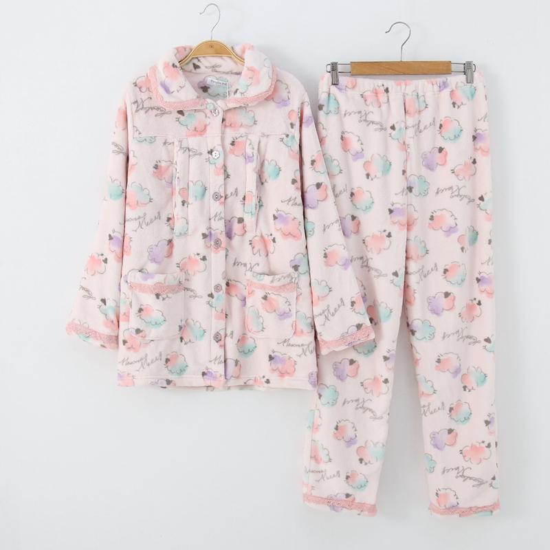 パジャマ 和風 ルームウェア 上下セット セットアップ 厚手 レディース シンプル 秋冬 プルオーバー フリース 裏起毛 マタニティ 授乳服 産後