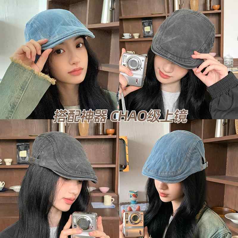 帽子 レディース デニム レトロ グレッシブ ハット 和風 英国 八角形 ペインターハット メンズ キャスケットハット