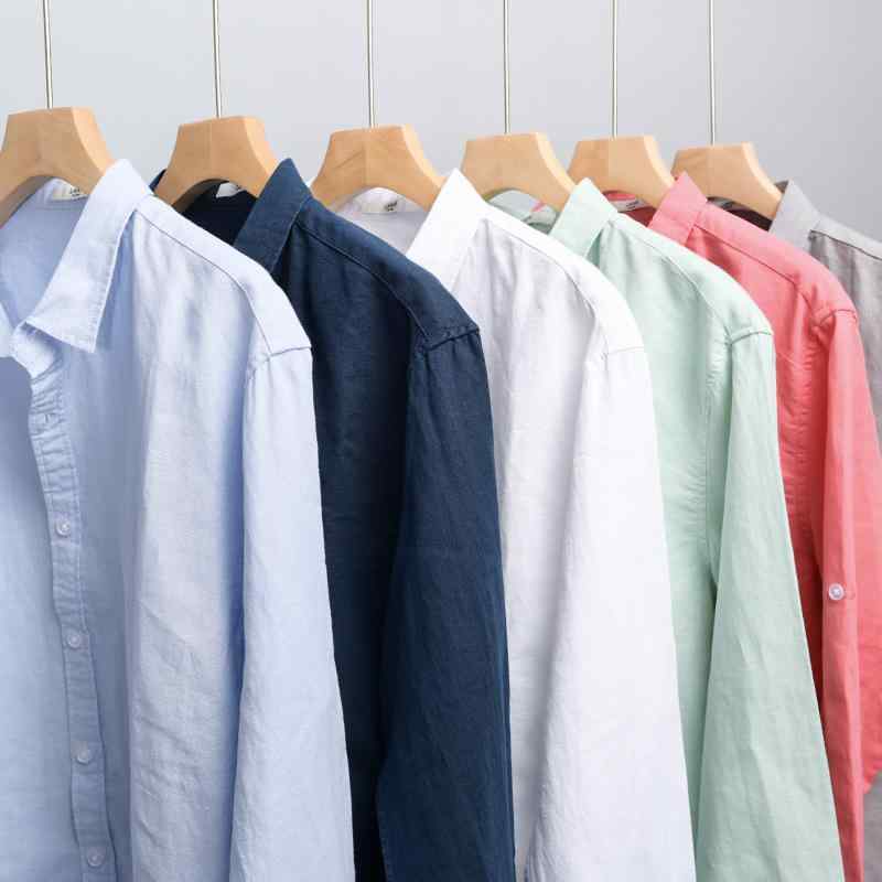 ソフトコットン リネンシャツ メンズ ホワイト カジュアル 長袖 シンプル カッターシャツ 韓国 オール..