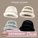 帽子 ウサギ ニット レディース 秋冬 暖かい 顔 バケットハット 耳保護 ウール