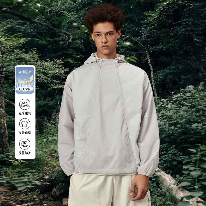 夏 無地 フード 日焼け防止 メンズ シンプル ダブルジッパー パーカー 軽量 メンズ