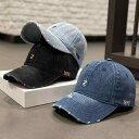 帽子 韓国 刺繍 文字 ソフト トップ ウォッシュデニム ひさし帽 レディース 春秋 ストリート 野球帽