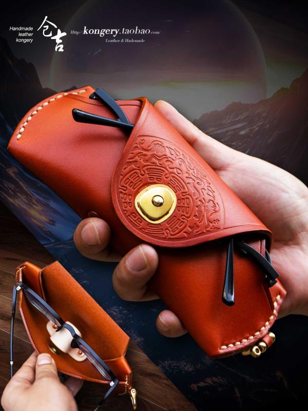 メガネケース おしゃれ 牛革 メンズ レディース ポータブル 近視 ミラー ボックス サングラス メガネ ..