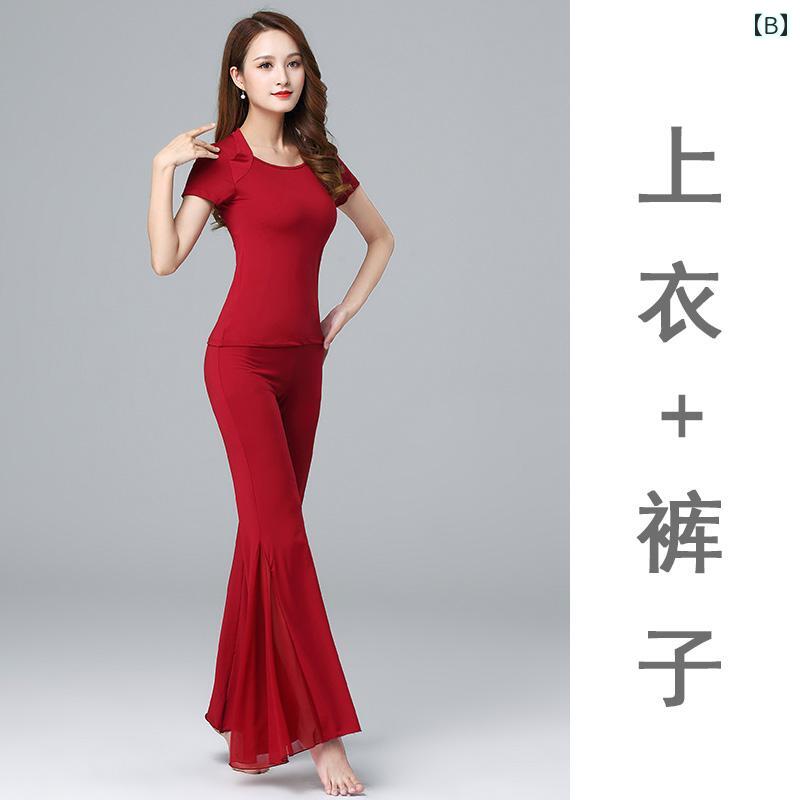 セキュアデポのベリーダンス 服 レディース 練習 セット スーツ パンツ レディース クラシックダンス エレガント ワイドパンツ ロング アウター パフォーマンス ステージ 衣装 スカーフ｜アングル3