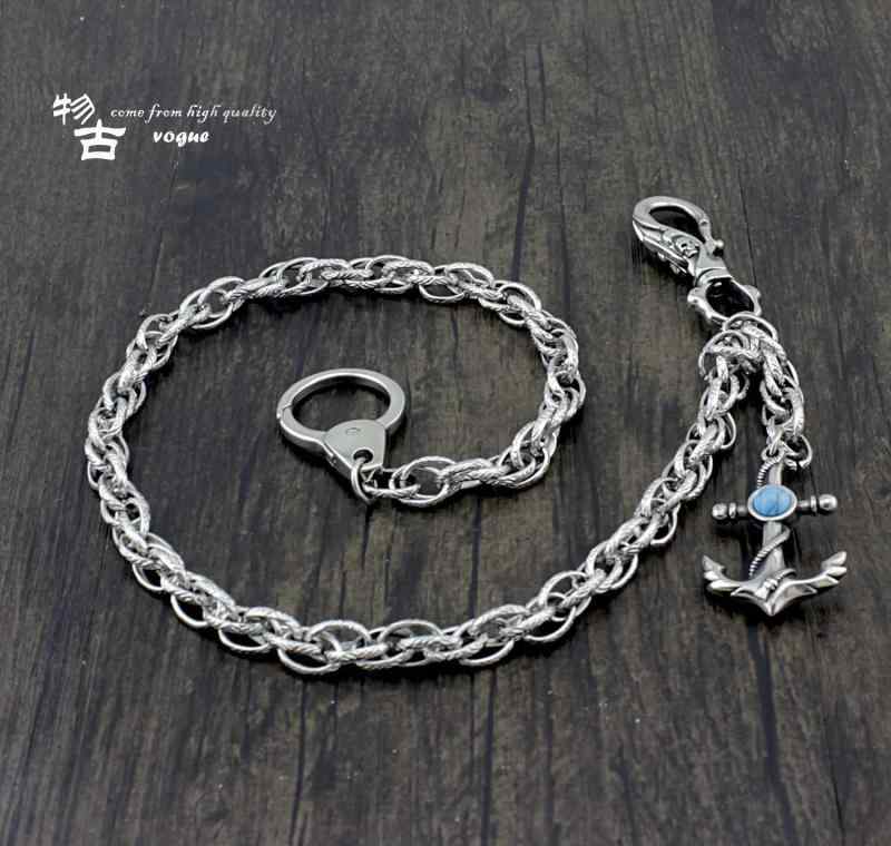 ベルト チェーン 財布 チェーン ウォレット チェーン ロング 魅惑 ステンレス ラフ ロック パンク 碇 チャーム 装飾 パンツ キーホルダー ファッション 小物