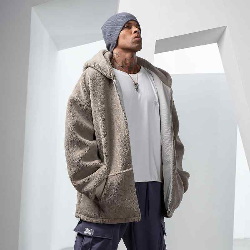 メンズ 冬 ウール 羊毛 暖かい ジャケット フード カジュアル シンプル スタンダード スポーツ