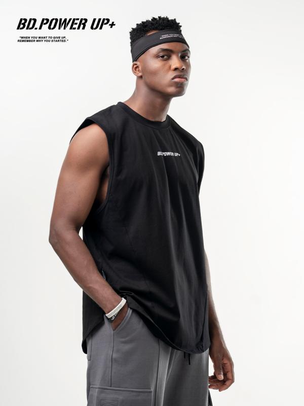 Tシャツ ノースリーブ 袖し スリーブレス トレーニングウェア スポーツウェア フィットネスウェア ジム アウトドア ニット メンズ