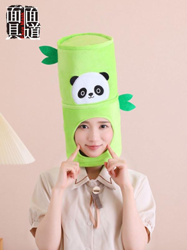 Full Mask - ヘッドカバーハット マスクヘッド 帽子 フード ぬいぐるみ ハロウィン ユニーク パーティ マスク 小道具 衣装 おもちゃ 玩具 かわいい 被り物 動物 アニマル パンダ