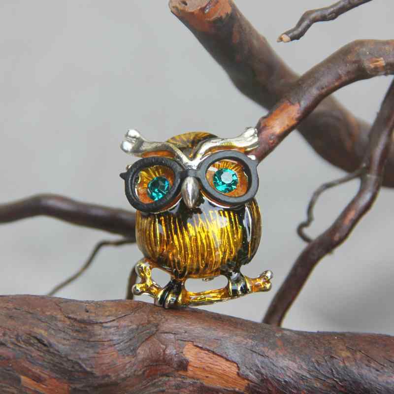 メンズ レディー カジュアル タイピン ピンバッチ かわいい フクロウ シャツ スーツ ネクタイ ブローチ ピン アクセサリー
