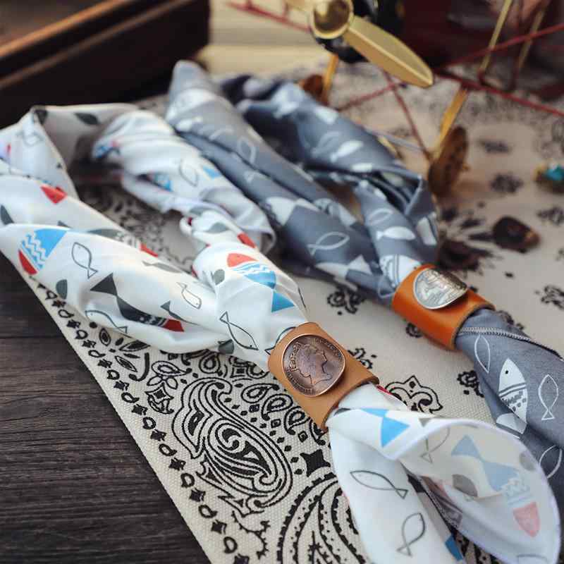 さわやか レトロ アミ カー キレ ザー プリント スクエア スカーフ アメリカン デニム ヒップ ホップ ターバン メンズ スカーフ