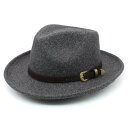 ジャズハット やや 大きめ 春秋冬 メンズ レディース ウール パナマハット つば広 ハット シンプル
