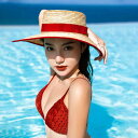 帽子 麦わら帽子 ハット レディース ストローハット 日焼け防止 サンシェード レジャー 旅行 トラベル 幅広 エレガント