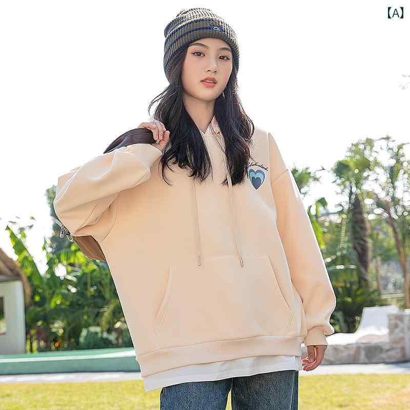 パーカー スウェットシャツ フード 秋冬 長袖 厚手 カジュアル 中学 高校 学生 ショッピング ホームウェア ガール レディース(4.0)