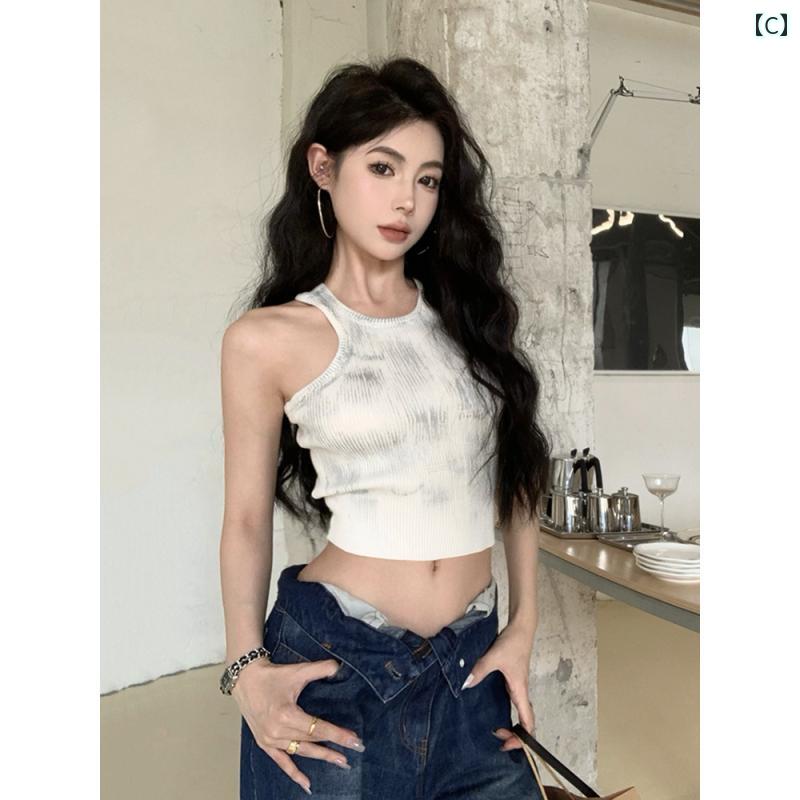 タンクトップ KPOP ノースリーブ ダンス 衣装 へそ出し スリムフィット セクシー 魅惑 アーバン レディース