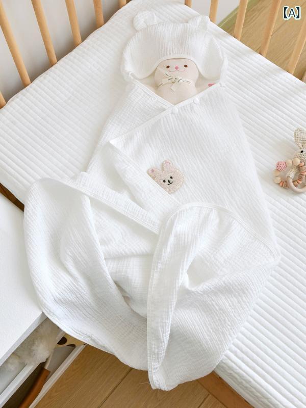 新生児 バスタオル 綿 ガーゼ 幼児 ベビー フード マント 子供 ソフト素材 吸水 速乾 くまみみ かわいい