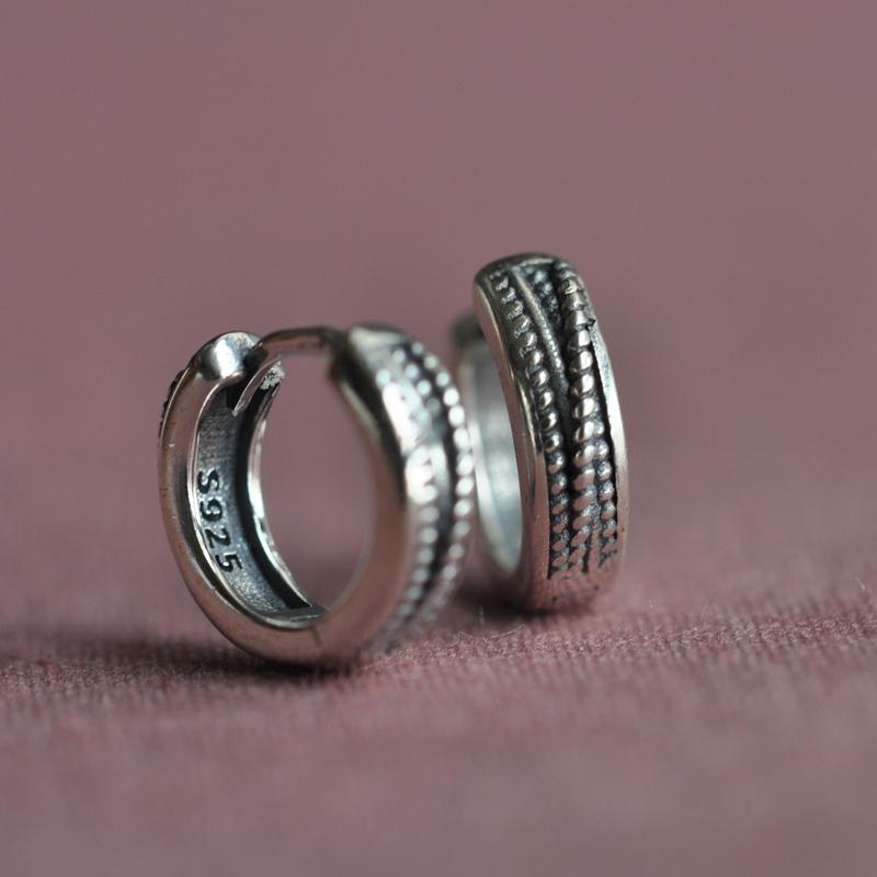 White - レディース ファッション アクセサリー オールシーズン シルバー ジュエリー ピアス 耳飾り レトロ シンプル