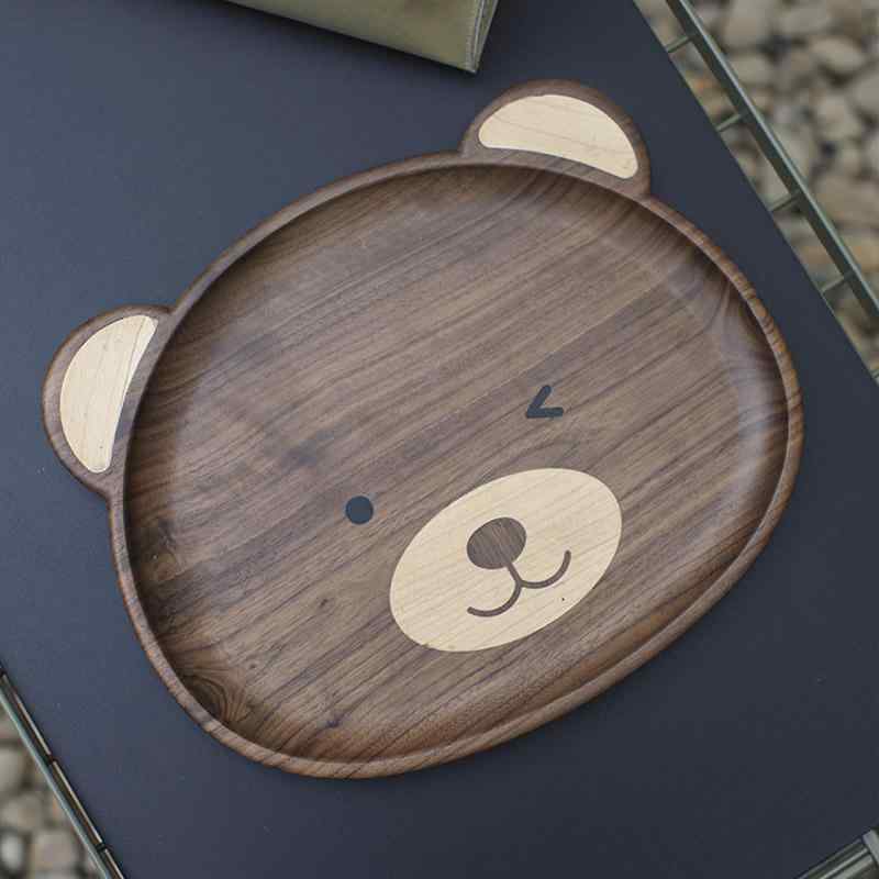 トレー くま かわいい 木 北欧 塗装 トレイ フルーツ プレート サラダ ボウル 食器 カフェ おしゃれ