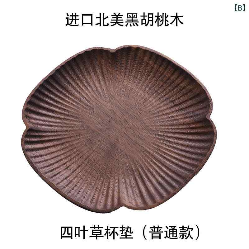 セキュアデポの四つ葉のクローバー コースター 茶道 木 耐久性 断熱 パッド 豪華感 インテリア レトロ シンプル 上品｜アングル3