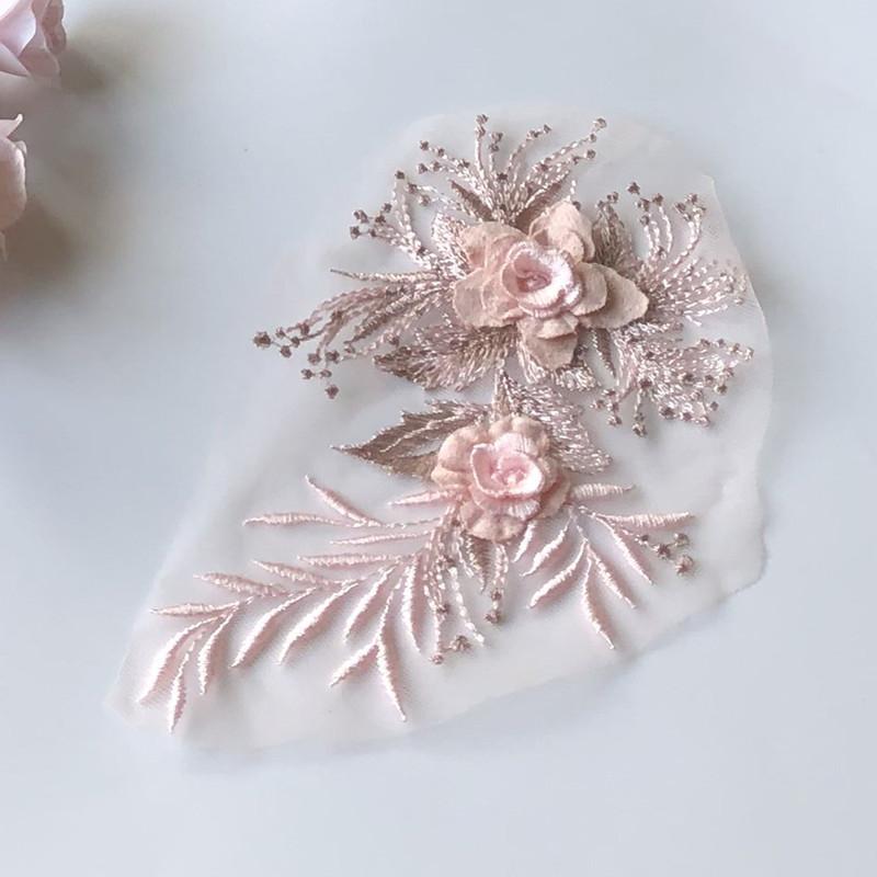 アップリケ パッチ 立体 花 刺繍 布 メッシュ レース 服 衣装 装飾 バッグ 鞄 ドレス アクセサリー 手..