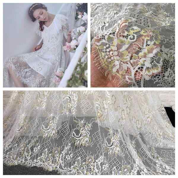 手芸 ハンドクラフト 材料 レース 生地 DIY アクセサリー 金 まつげ 生地 衣装 イブニングドレス スカ..