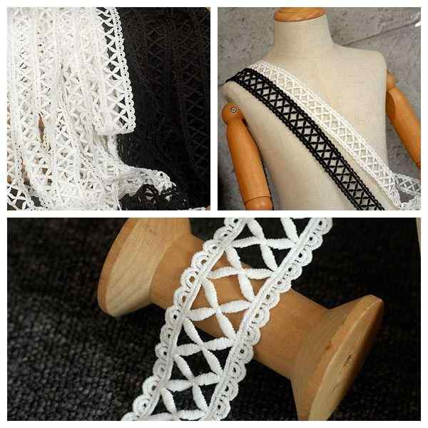 DIY素材 芸品 カット 35cm 幅 レース アクセサリー アクセサリー 衣装 diy 装飾 スカート 素材 黒 白