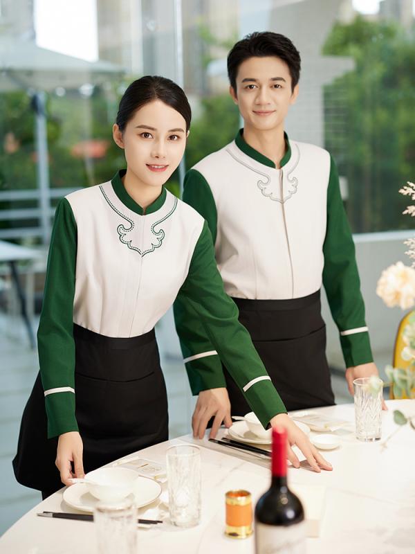 ウェイター ユニフォーム 制服 作業着 おしゃれ ファッション チャイナ風 ホテル ケータリング レストラン 秋冬 飲食店 カフェ 大きめサイズ ポリエステル