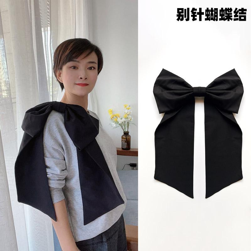 レディース ブローチ 入学式 セレモニー アクセサリー 雑貨 ブローチ 特大 黒 リボン ブローチ クリッ..