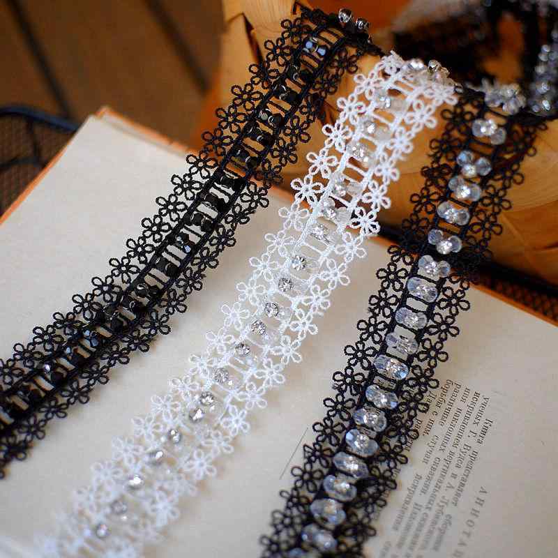 DIY素材 手芸品 カット 3cm 幅 ビーズ ラインストーン 装飾 レース アクセサリー diy 衣装 レース 素材