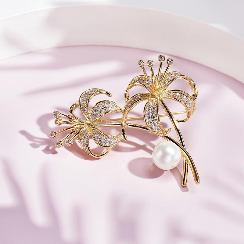 ブローチ 大人 かわいい 花 豪華感 フェミニン メンズスーツ 快適 コサージュ ピン バックル 固定 服飾 小物 レディース ファッション 装飾品 ジュエリー