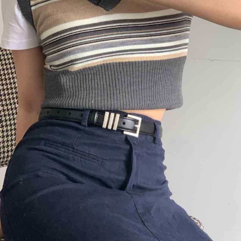 レディース ベルト シンプル カジュアル レトロ 黒 装飾 レディース エレガント ジーンズ スカート PU