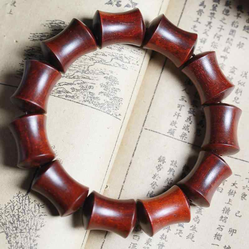 中国風 アクセサリー ローズウッド シングル サークル ブレスレット シンプル 芸術 インド ザンビア ブラッド サンダルウッド 竹 ブレスレット メンズ レデ...
