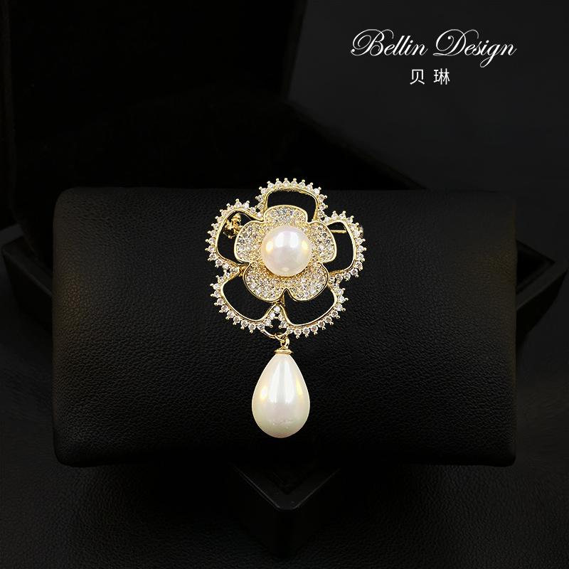 ブローチ おしゃれ 入学式 スーツ 装飾 レディース アクセサリー ジュエリー 雑貨 精巧 椿 ブローチ ネック ライン ペンダント フラワー スーツ ピン コサージュ 装飾品 韓国