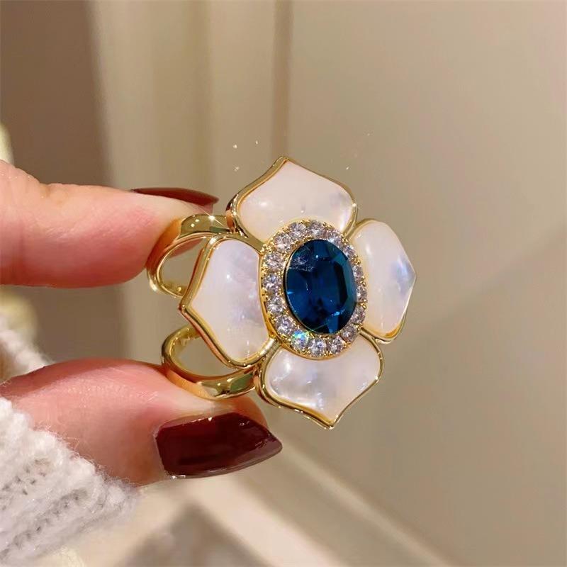 スカーフ リング 椿 リアルゴールド メッキ シェル スカーフ バックル スクエア スカーフ Tシャツ バックル レディース