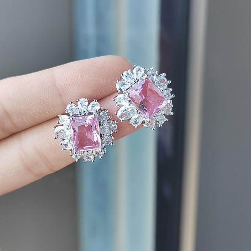ピアス レディース かわいい シルバー ニードル ストーン フラワー ライト ファッション アクセサリー ジュエリー