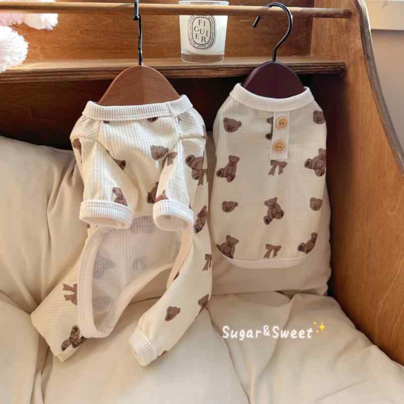 犬猫 ペット 品 ファッション アクセサリー クマ 春秋 通気性 小型 ホーム ウェア カジュアル