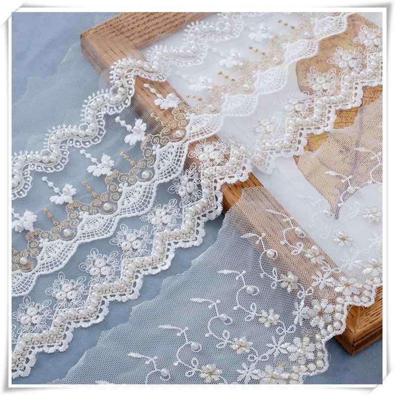 洋裁 素材 手芸品 アクセサリー レース ホワイト 白 メッシュ 刺繍 ロリータ 布 装飾 DIY 材料 素材