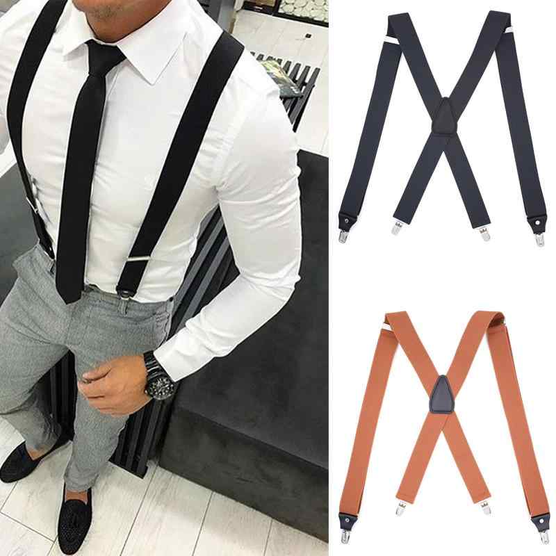 サスペンダー 吊りバンド X型 メンズ シャツ ズボン ストラップ ベルト バックル 英国 パンツ ショルダーストラップ 韓国 35cm