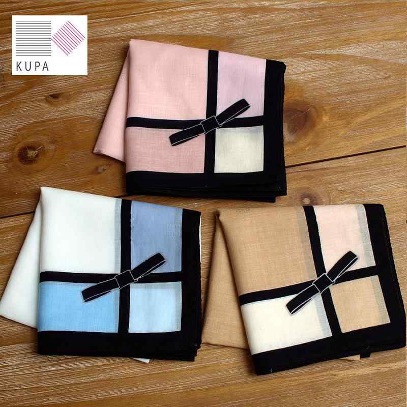 ハンカチ おしゃれ シンプル プリント 綿 レディース リボン 正方形 スカーフ スクエア レディース 雑貨 プレゼント