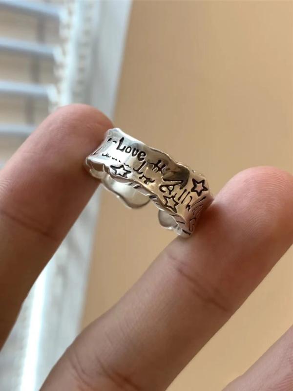 指輪 ヒップ ホップ パンク レディース アクセサリー オールシーズン メンズ 刻印 オープン リング 指輪 おしゃれ