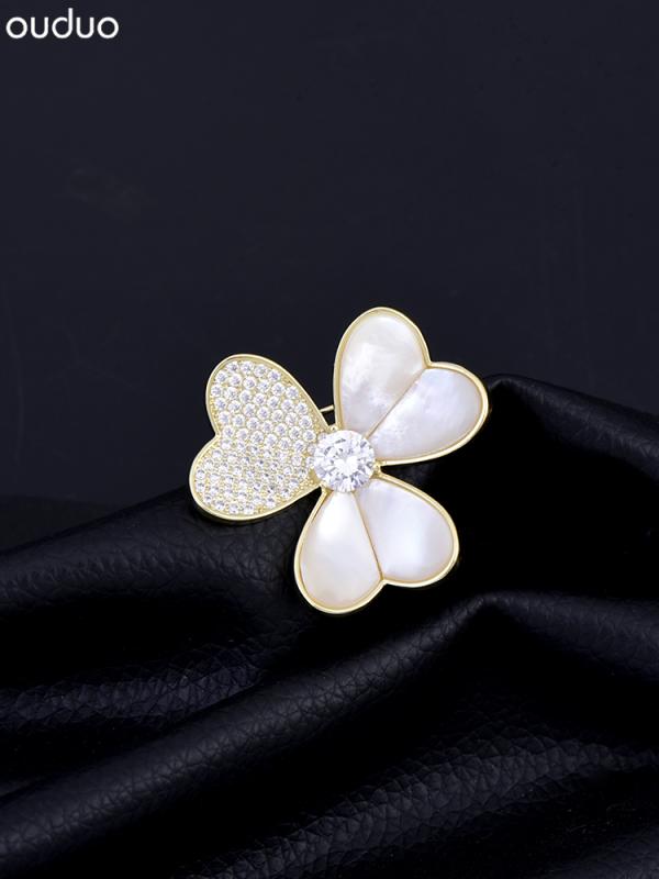 ブローチ レディース おしゃれ 卒業式 入学式 セレモニー 貝殻 クローバー 花 レディース コサージュ かわいい 和風 ピン バックル アクセサリー
