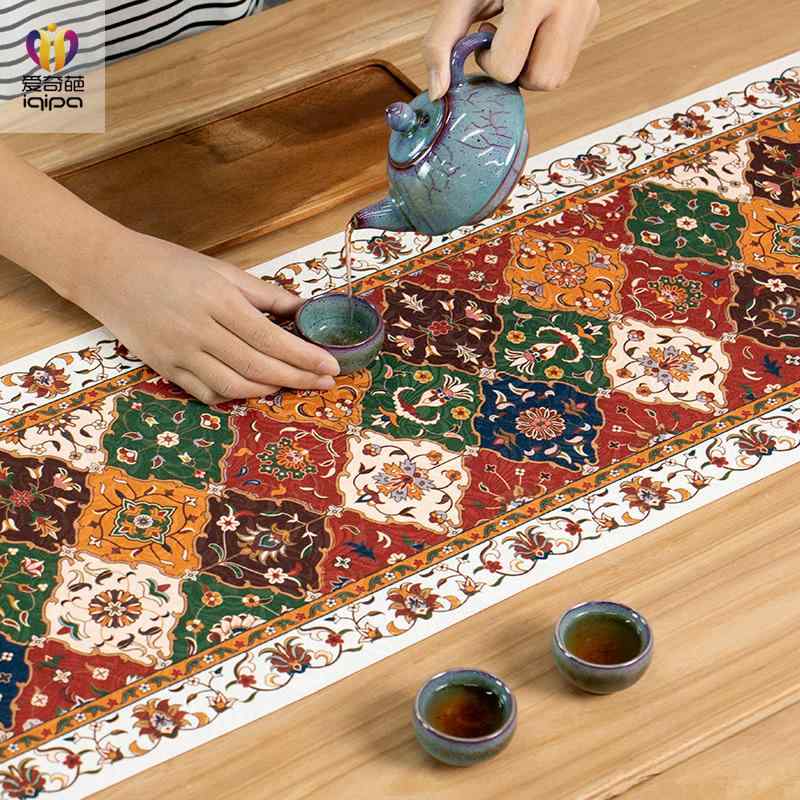 テーブル ランナー ブルーミング ブロケード 生地 テーブル 感 中国風 防水 ティーテーブル テーブル コーヒーテーブル マット テーブルクロス