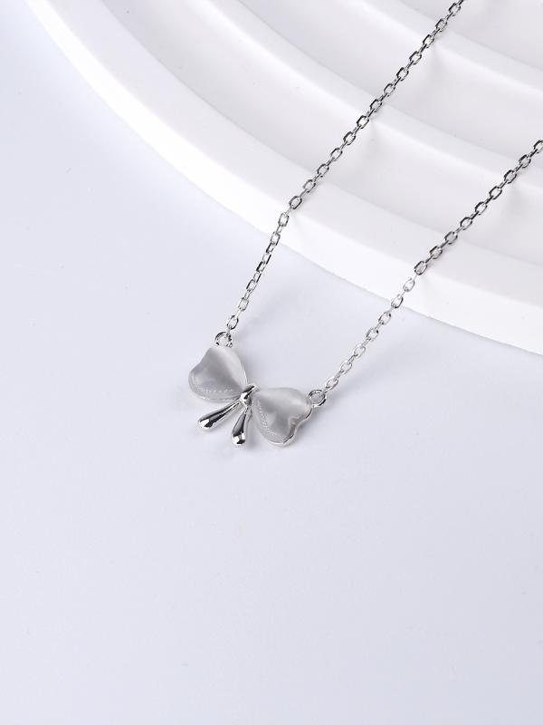 ネックレス スター リング シルバー オパール リボン ネックレス レディース 夏 ファッション 鎖骨 チ..