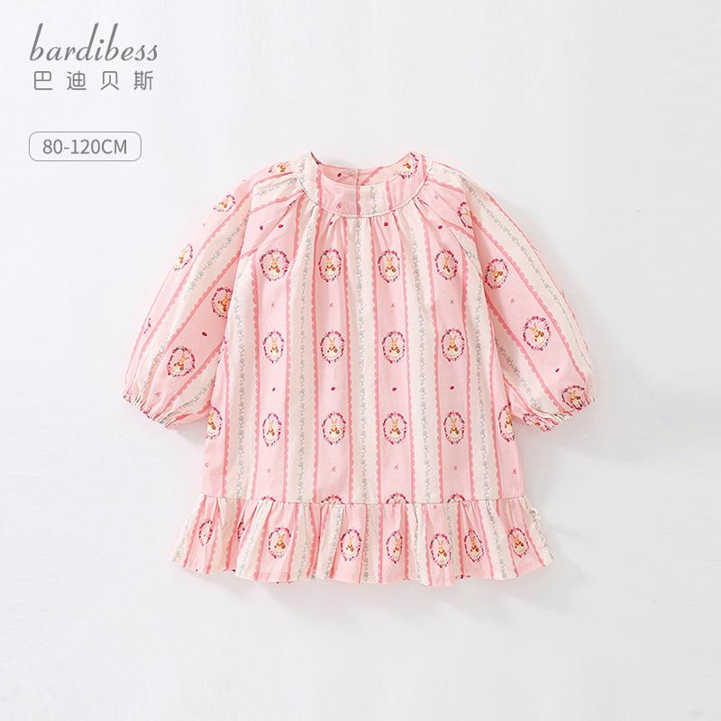 Other - ワンピース スカート ドレス 幼児 赤ちゃん品 キッズ 子供 おしゃれ ファッション 女の子 花柄 プリンセス 春秋 長袖 ピンク かわいい コットン