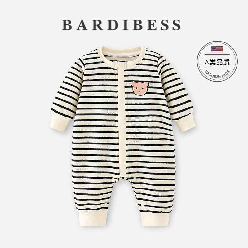 ベビー ロンパース ジャンプスーツ カバーオール 赤ちゃん品 おしゃれ ファッション 男の子 かわいい 新生児 ワンピース ストライプ 女の子 春秋 クマ カジュアル 長袖 韓国