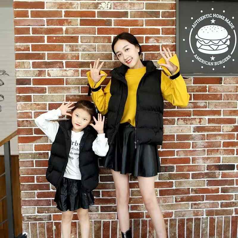 Occidental Goods - 秋冬 ダウン コットンベスト 親子 服 母子 母 娘 ショート スタンドカラー パン コート 子供 ダウン コットンベスト キッズ メンズ レディース兼 韓国 ダウンコットン