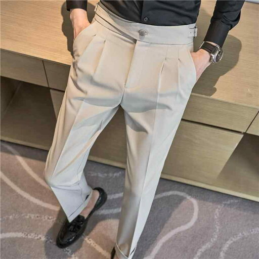 メンズ フォーマル ビジネス おしゃれ 紳士服 ナポリ パンツ メンズ 韓国 プリーツ 秋 レトロ ハイウエスト ビジネス ソリッドカラー ストレート カジュアル パンツ メンズ フォーマル ビジネス おしゃれ 紳士服 ナポリ パンツ メンズ 韓国 プリーツ 秋 レトロ ハイウエスト ビジネス ソリッドカラー ストレート カジュアル パンツ