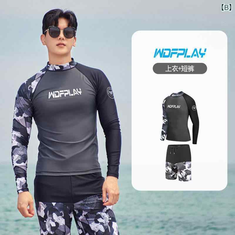 ウェット スーツ サーフウェア メンズ メンズ ファッション 夏 夏 スイム ウェア 水着 長袖 日焼け防止 ナイロン 速乾 長袖 シュノーケリング