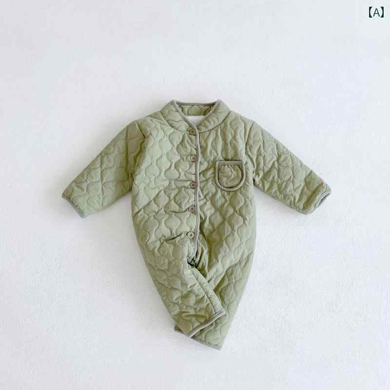 ロンパース 赤ちゃん服 幼児服 ベビー服 つぎ オーバーオール ジャンプスーツ 秋冬 かわいい おしゃれ キルティング