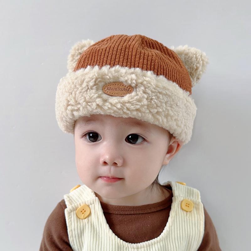 キッズ ベビー 帽子 かわいい 耳帽子 秋冬 男の子 女の子 レトロ メロン帽子 暖か...